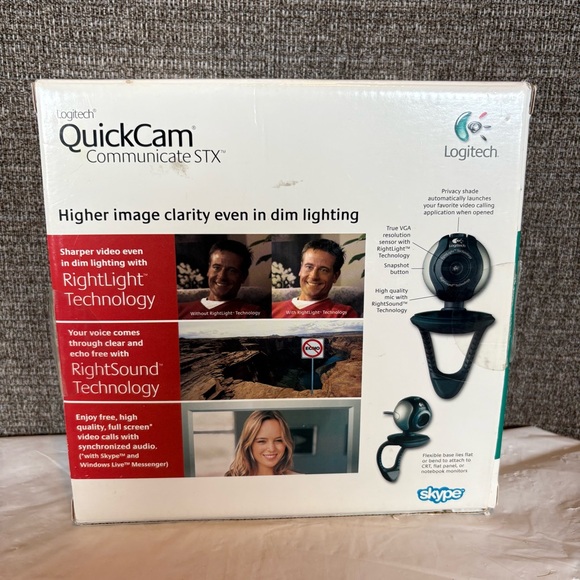 Logitech QuickCam Communicate STX Computer Webcam New In Box Microphone Unopened - Picture 3 of 5